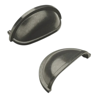 Hickory Hardware P3055 Traditional Rustic Farmhouse Cabinet Cup Handle Black