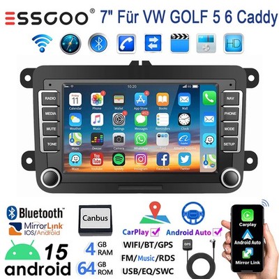 DAB+ Für VW Golf 5 6 Plus Touran Caddy Jetta Autoradio Android 15 4+64GB Carplay