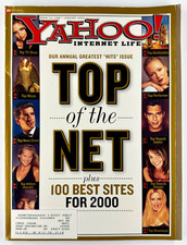 Vintage YAHOO INTERNET LIFE Magazine January 2000 Top of Net 100 Best Sites Y2K
