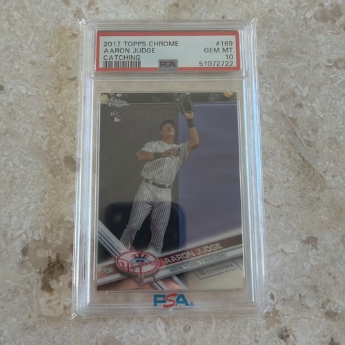 2017 TOPPS CHROME #169 AARON JUDGE  ROOKIE CARD PSA 10 NY YANKEES MVP 🔥🔥