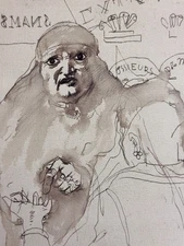 A Beautiful Drawing Antique Jean Terles Fortune Teller Bonne Aventure Trick 1930