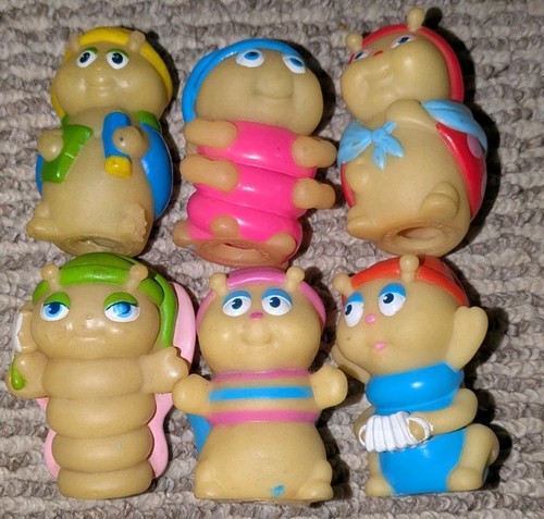 Playskool 1985 Glo Friends Bugs Lot x6 Butterfly Grandma Bookbug Snugbug Cricket