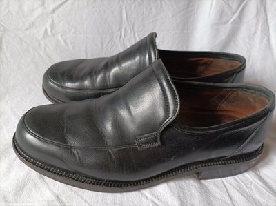 SIOUX Herren Leder Halbschuhe Slipper EUR 42,5 UK 8,5 G Schwarz Echt Leder