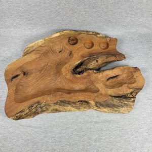 Live Edge Carved Wood Tray Rustic Natural Slab Display Charcuterie Board 19.5"