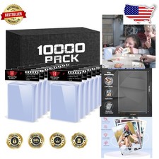 Bulk 10000 Card Protectors - Crystal Clear Polypropylene for Baseball & Gamin...