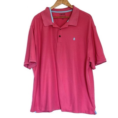 Izod Polo Shirt Men s 3XL Pink Short Sleeve Collared Top 