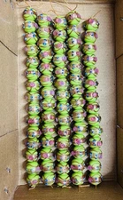 5 Strands 14mm Wedding Cake Beads Green, Handmade Glass Beads for jewelry make