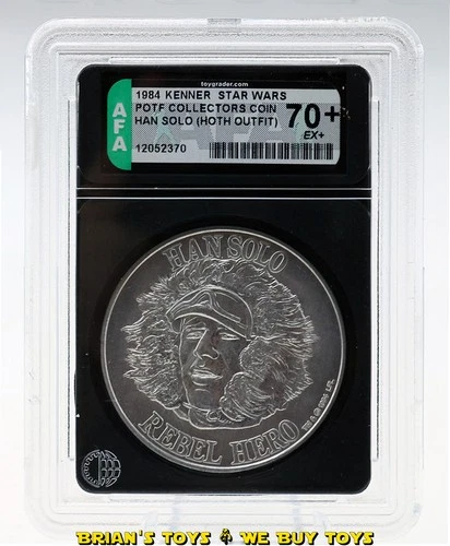 Vintage Kenner Star Wars POTF Collectors Coin Han Solo (Hoth Outfit) AFA 70+ ...