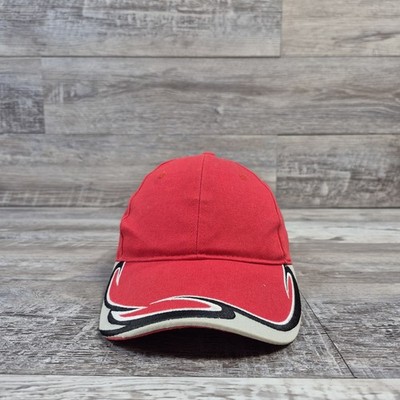 Blank Red Racing Waves Cap Hat Adult Mens Adjustable Strapback