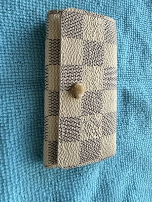 Authentic Louis Vuitton Damier Azur 4 Key Holder Case
