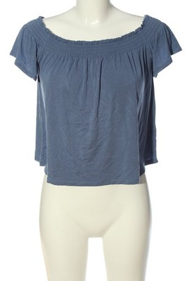 H&M DIVIDED Carmenshirt Damen Shirt Gr. DE 38 blau Casual-Look