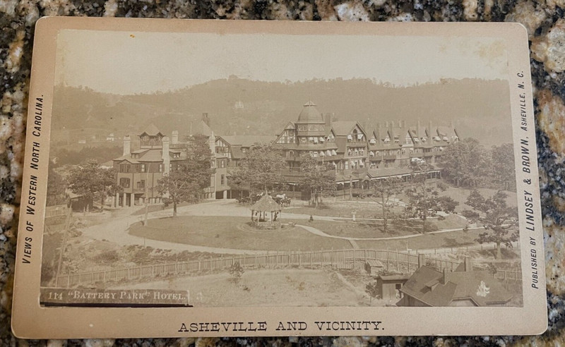 Asheville Original Battery Park Hotel photograph cabinet card Biltmore Estate