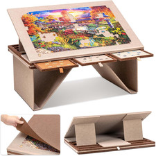 1500 Piece Lightweight Felt Jigsaw Playing Board, Puzzle Table with Storage for