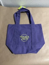 Trader Joe's Mini Halloween Canvas Tote Bag - Limited Edition - purple 