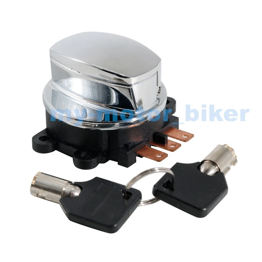 Kit de interruptor de llave de encendido cromado para Harley-Davidson ROCKER FXCW 2008-09 71419-03 Foto 2 de 4