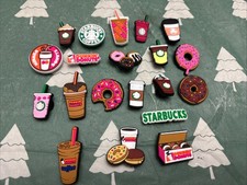 Lot of 20 Coffee Themed Clip Shoe Charms for Shoe Decoration Lovely