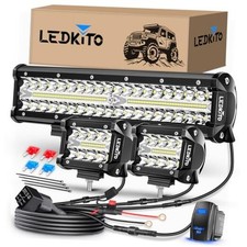 12 Inch LED Light Bar and 2PCS 4 12 4in LED Light Bar Kit with Rocker Switch