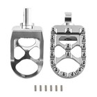 Chrome Wide Fat Foot Pegs MX Footpeg For Harley Dyna Sportster Fatboy Touring