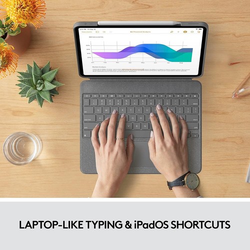 Logitech Combo Touch Backlit Keyboard Detachable Case iPad Pro 12.9" 5th 6th Gen - Picture 6 of 9
