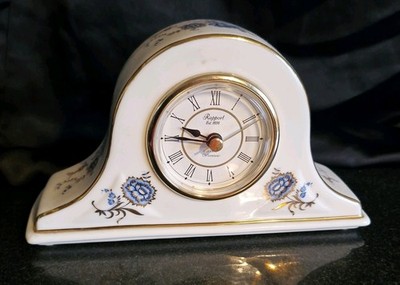 Vintage Rapport Porzellan Kaminuhr im floralen Design 