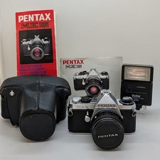 Pentax ME Super 35mm SLR Film Camera Kit w/ 50mm f/2 Lens Case Manuals