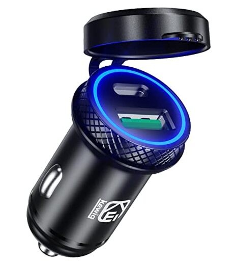  USB C Car Charger, 60W/5A Super Mini Fast Car Charger Cigar