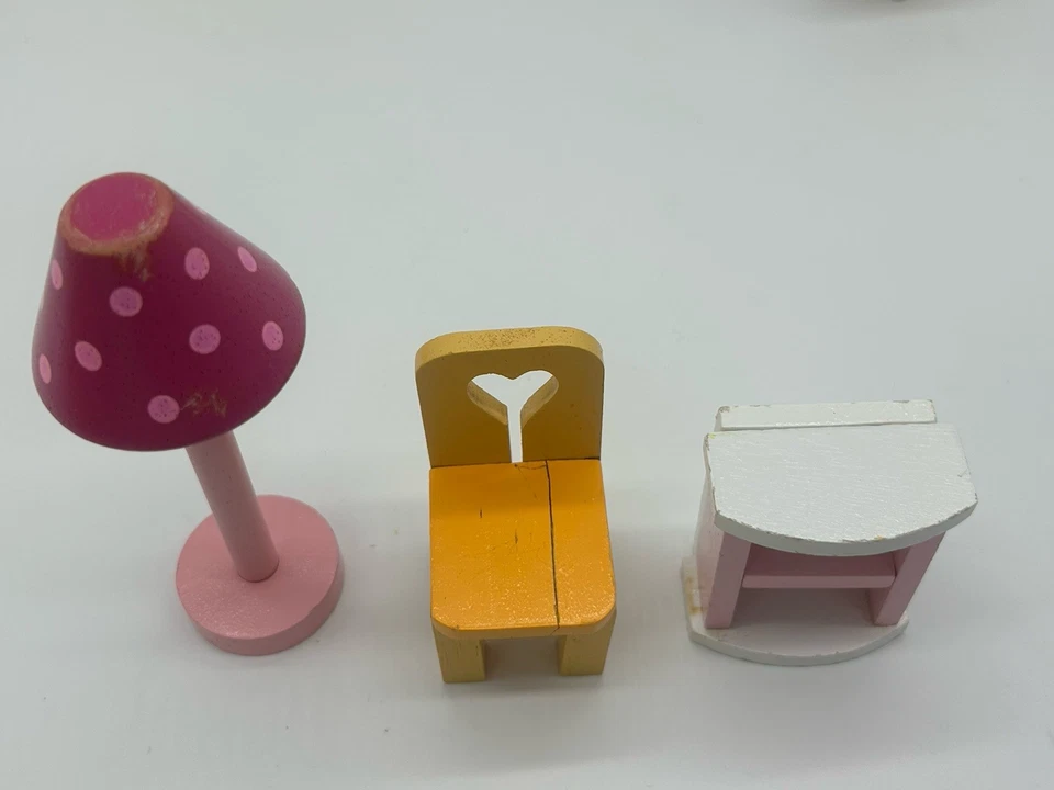 Le Toy Van Wooden Dollhouse Furniture Mixed Lot Of 10 Pieces In Good Condition - image 3 of 4