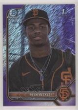 2022 Bowman Chrome Prospects Purple Shimmer Refractor 50/250 Ryan Reckley 0fz3