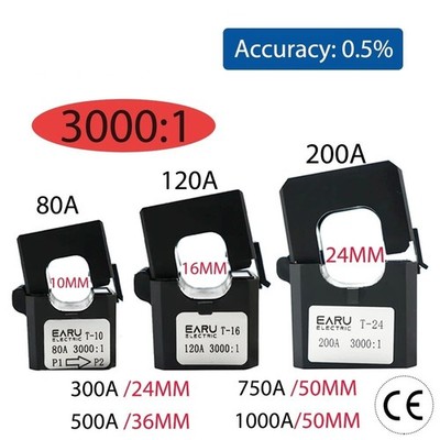 3000/1 Micro Split Core Current Transformer Sensor High Frequency AC CT 80-750A