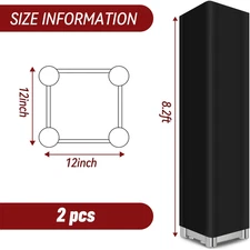 2 Pcs Black Truss Cover 8.2 Ft X 12 in High Elasticity Box Truss Scrim Easy Pull