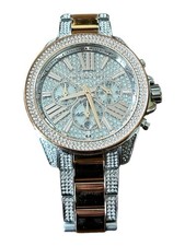 Michael Kors MK6707 Wren Two-Tone Crystal Pave Chronograph Watch Women's