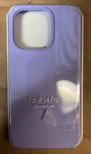 Silicone Rubber Smart Phone Case For Apple iPhone 14 Pro Purple Soft Back Cover