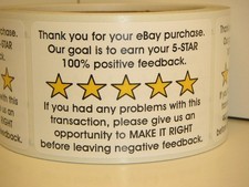 Thank You for your eBay Purchase 2x3 label sticker white bkg 250/roll