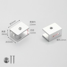 4Pcs Shelf Square Clip Clamps Bracket Support for 8-10mm Thickness Glass