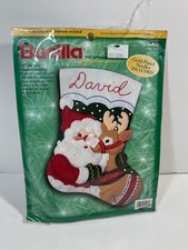 Bucilla Stocking kit 84070 Felt Applique 15" Santa Rudolph Christmas Holiday