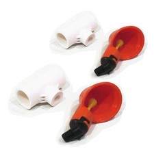  2-Pack Poultry Water Drinking Cup  PVC Fitting Chicken Hen Automatic Drinker