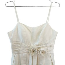 ELIZA J NEW YORK 100% Silk Sleeveless Fit & Flare Midi Dress • 8 • white, cream