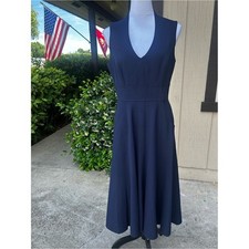 Eliza J Navy V-Neck Sleeveless Midi Dress