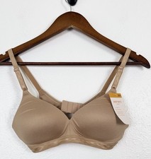 Warner  s Cloud 9 Lightly Lined Wireless Bra 36A Nude Beige Comfort NWT