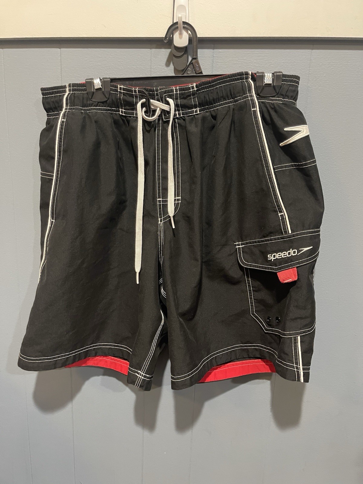 Bañador Speedo negro vintage talla Md pantalones cortos de tabla medianos para hombre