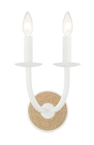 Minka Lavery 2122 Lanton 2 Light 11" Tall Wall Sconce - White - Picture 1 of 5