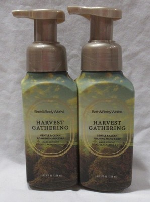 Bath & Body Works Gentle & Clean Foaming Hand Soap Set Lot 2 HARVEST GATHERING