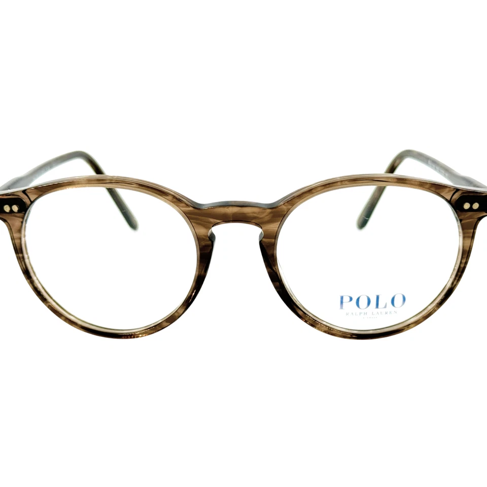 Marco de gafas de plástico Ralph Lauren Polo PH2083 para hombre 5822 a rayas marrón 50-20 Foto 3 de 4