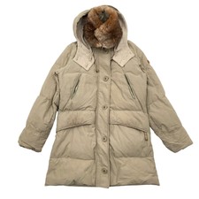 Peuterey Womens Long Padded Beige Winter Coat | Vintage High End Designer Vtg