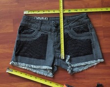 NEW Womens Junior shorts denim size 5 gray black