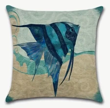 Ocean Reef Fish Aquarium Marine Life Sea Throw Pillow Cover Holiday HOME Decor