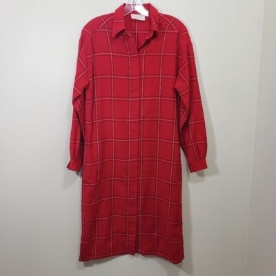 70's Vintage gold label Pendleton plaid button front dress with pockets ...