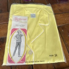 Vintage 1960's Gaymode Sleepwear Pajama Set Yellow Size 34
