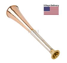 Copper Horn Fox Hunting Horn with Mouthpiece Authentic Sound Whistle Horn