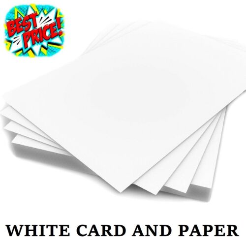 WHITE CARD MAKING THICK PAPER COPIER PRINTER SHEETS 300GSM CRAFTS A6 A5 A4 A3 A2 - Foto 1 di 24